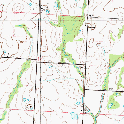 Topographic Map of Pleasant Valley (historical), MO