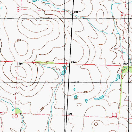 Topographic Map of Prairie Dell Church (historical), MO