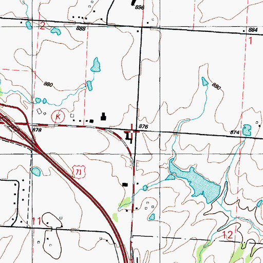 Topographic Map of Prairie Valley School (historical), MO