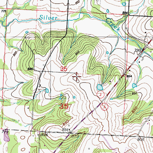 Topographic Map of Rich Hill School (historical), MO