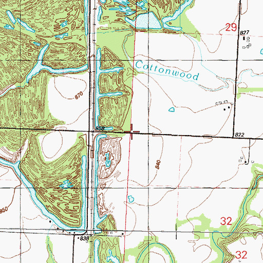 Topographic Map of Standish School (historical), MO