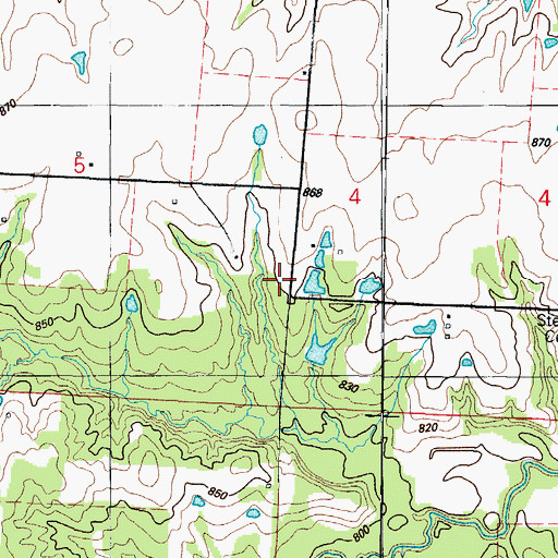 Topographic Map of Stanton School (historical), MO