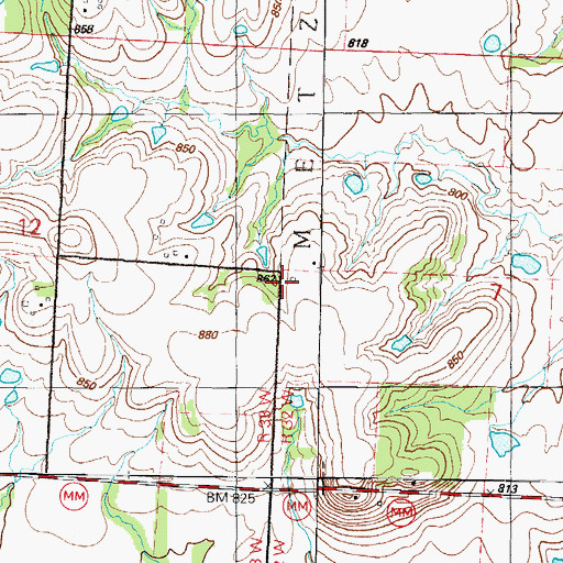 Topographic Map of Stony Point School (historical), MO