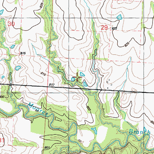 Topographic Map of Sunny Slope School (historical), MO