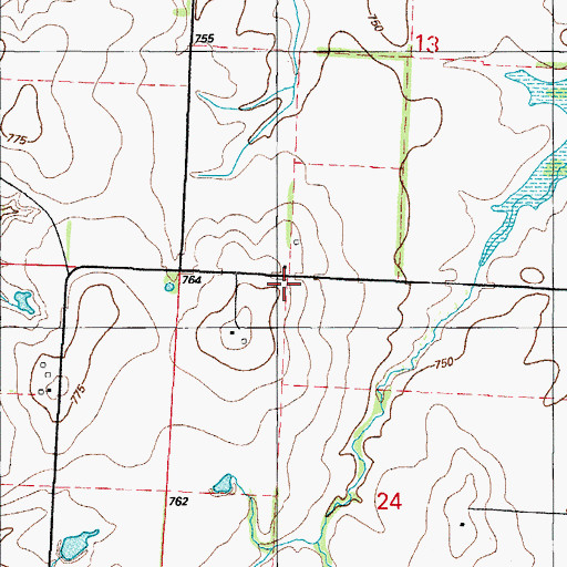 Topographic Map of Timber Hill School (historical), MO