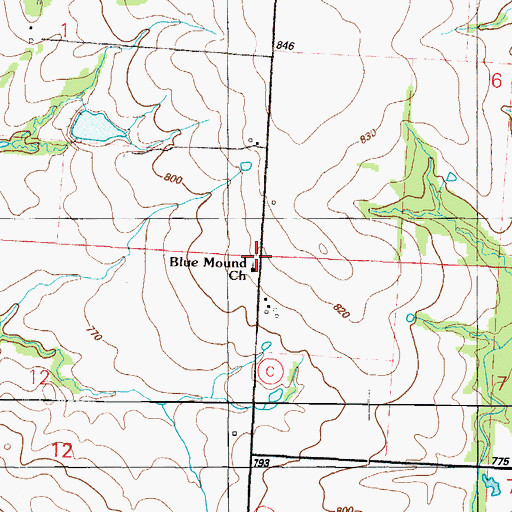 Topographic Map of Towne School (historical), MO
