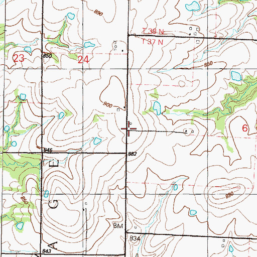Topographic Map of Union Chapel (historical), MO