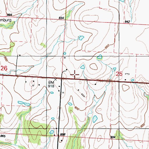 Topographic Map of Vandenburg School (historical), MO