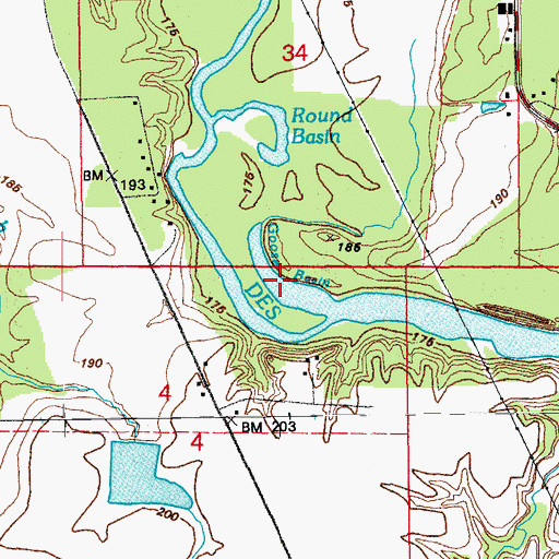 Topographic Map of Goose Basin, AR