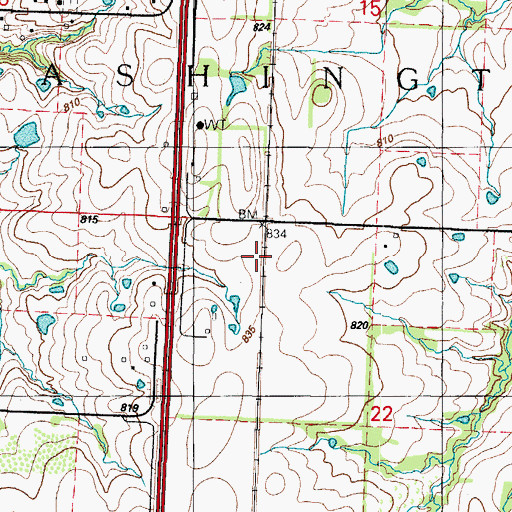 Topographic Map of Wales Siding (historical), MO