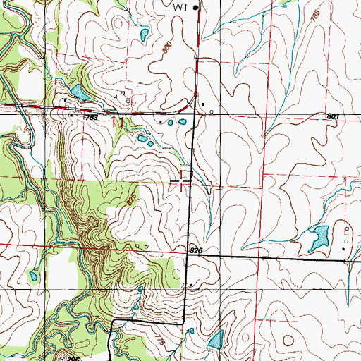 Topographic Map of West Point School (historical), MO