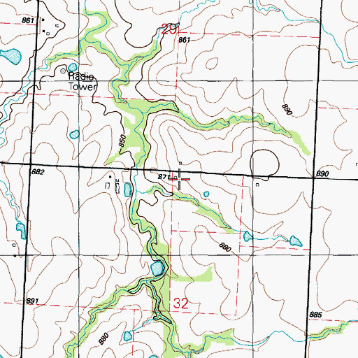 Topographic Map of Woods School (historical), MO