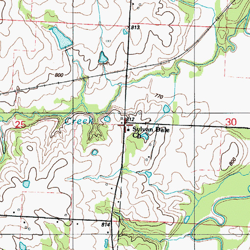Topographic Map of Sylvan Dale School (historical), MO