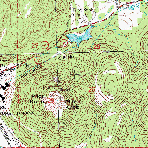 Topographic Map of Saint Francois Mountains, MO