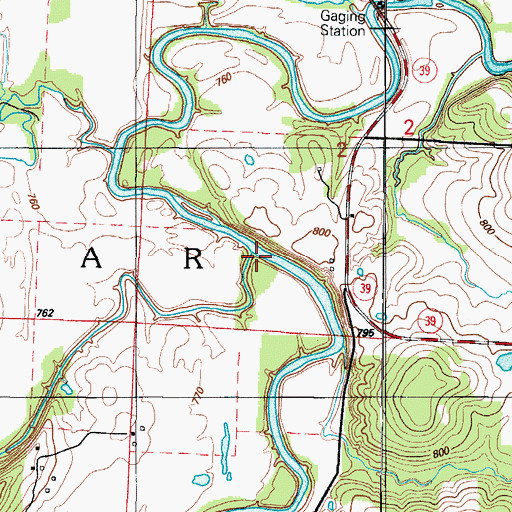 Topographic Map of Alder Creek, MO