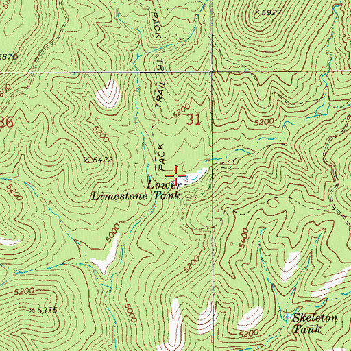 Topographic Map of Lower Limestone Tank, AZ