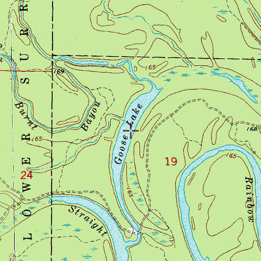 Topographic Map of Goose Lake, AR