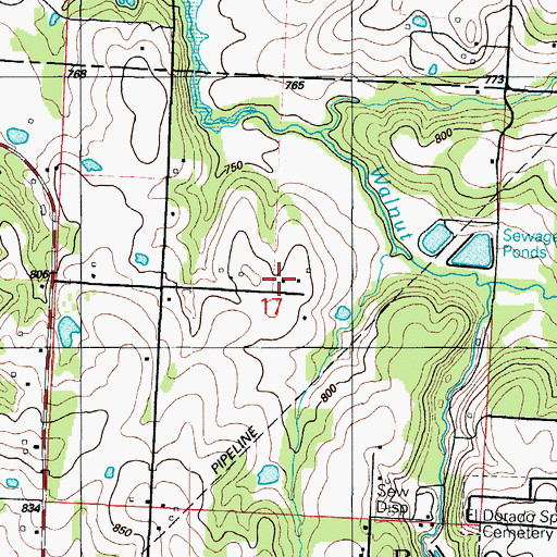 Topographic Map of Jackson School (historical), MO