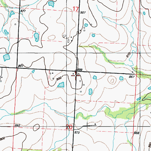 Topographic Map of Liberty Hall School (historical), MO