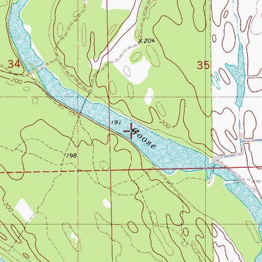 Topographic Map of Goose Lake, AR
