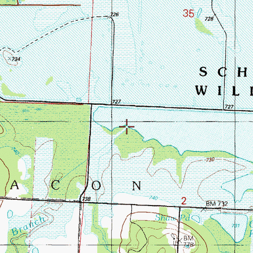 Topographic Map of Lost Branch, MO