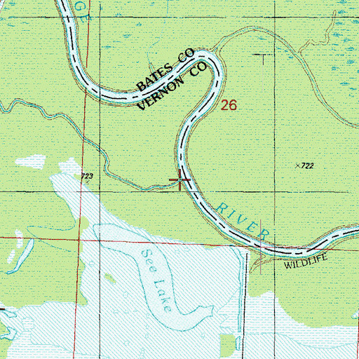 Topographic Map of Miller Branch, MO