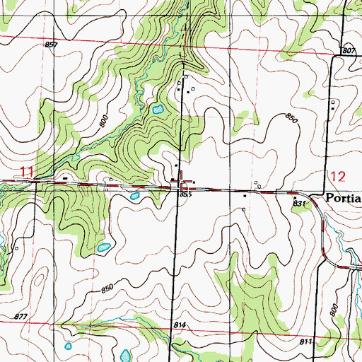 Topographic Map of Oak Ridge School (historical), MO