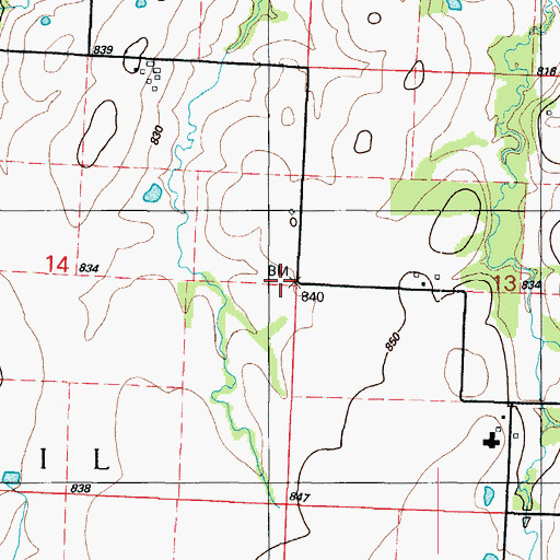 Topographic Map of Pleasant Valley School (historical), MO