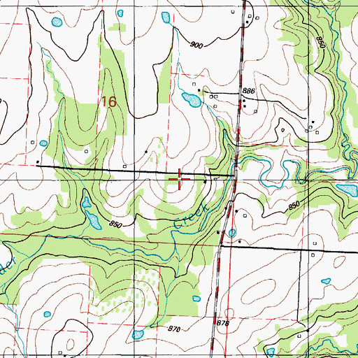 Topographic Map of Reece Cemetery, MO