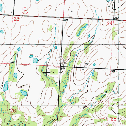 Topographic Map of Roberts School (historical), MO