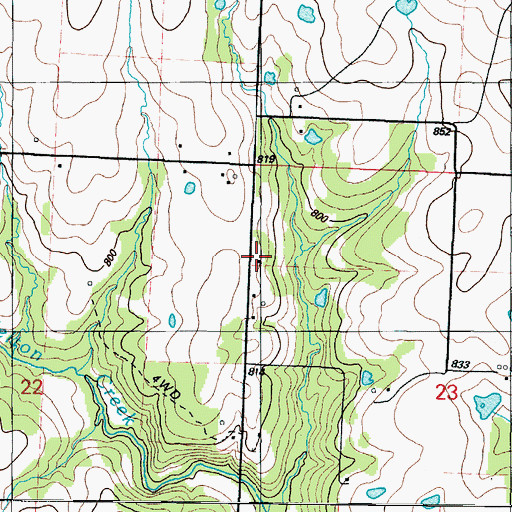 Topographic Map of Union School (historical), MO