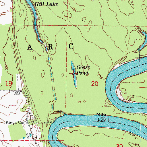 Topographic Map of Goose Pond, AR