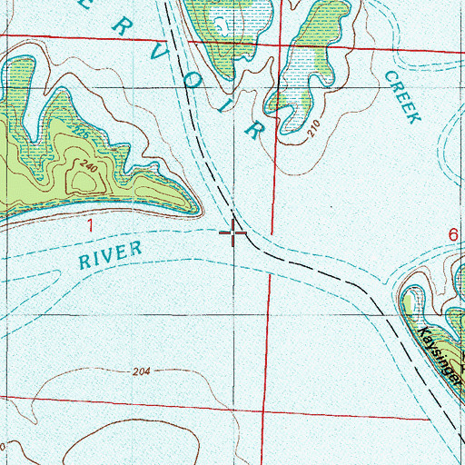 Topographic Map of South Grand River, MO