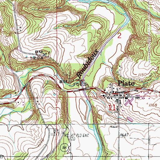 Topographic Map of Doolittle Creek, MO