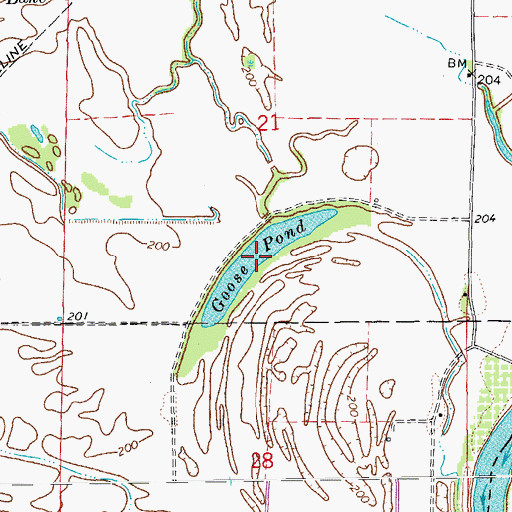 Topographic Map of Goose Pond, AR