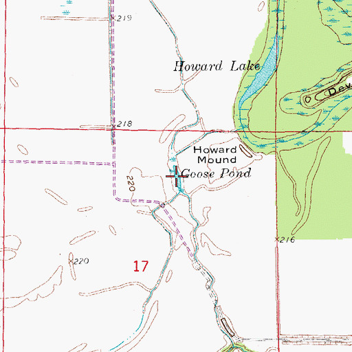 Topographic Map of Goose Pond, AR