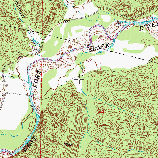 Topographic Map of Adams Hollow, MO