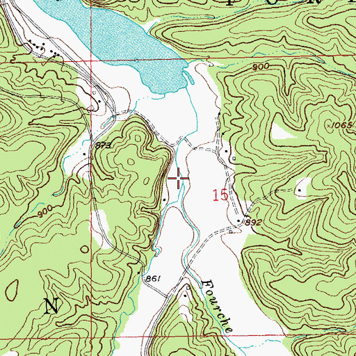 Topographic Map of Allen Branch, MO