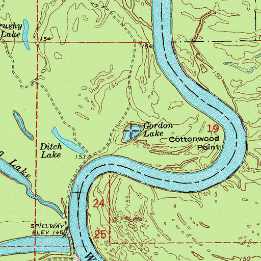 Topographic Map of Gordon Lake, AR