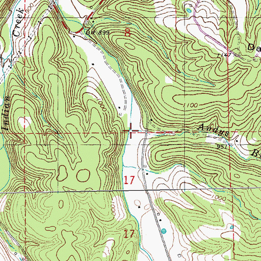 Topographic Map of Andys Branch, MO
