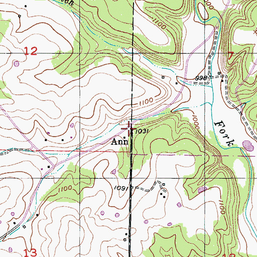 Topographic Map of Ann, MO