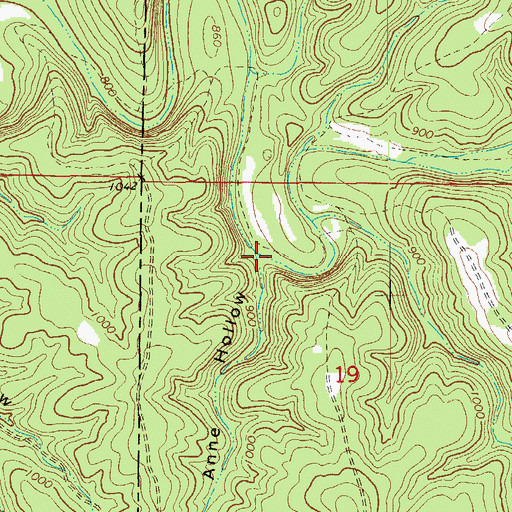 Topographic Map of Anne Hollow, MO