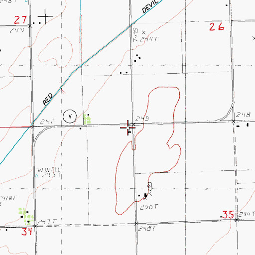 Topographic Map of Antioch Church, MO
