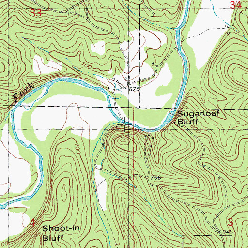 Topographic Map of Arnault Branch, MO