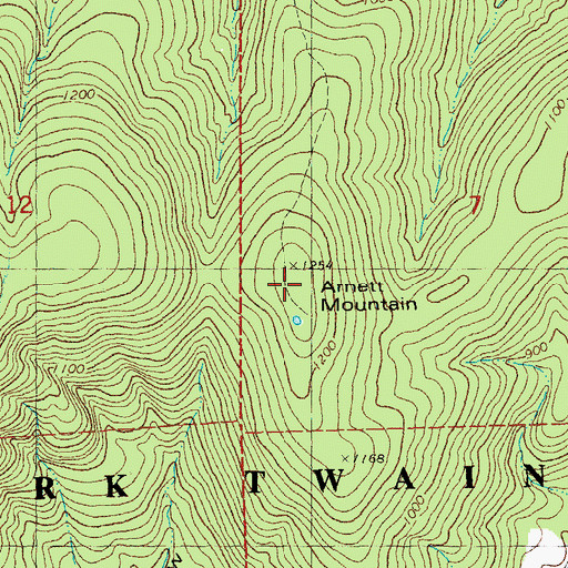 Topographic Map of Arnett Mountain, MO