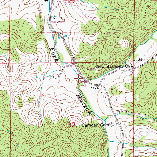 Topographic Map of Asher Creek, MO