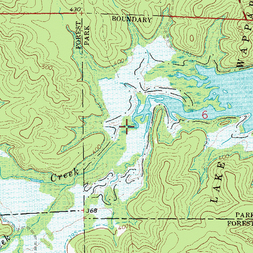 Topographic Map of Asher Creek, MO