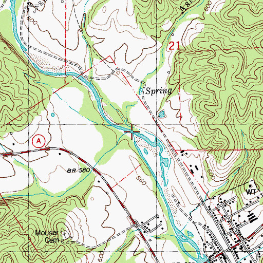 Topographic Map of Aslinger Branch, MO