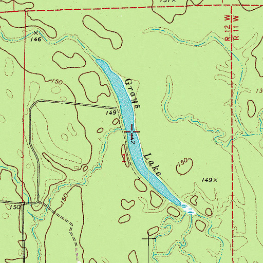 Topographic Map of Grays Lake, AR