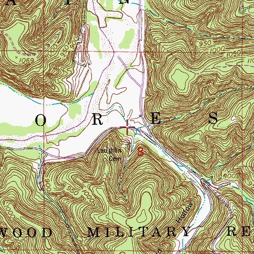 Topographic Map of Ballard Hollow, MO